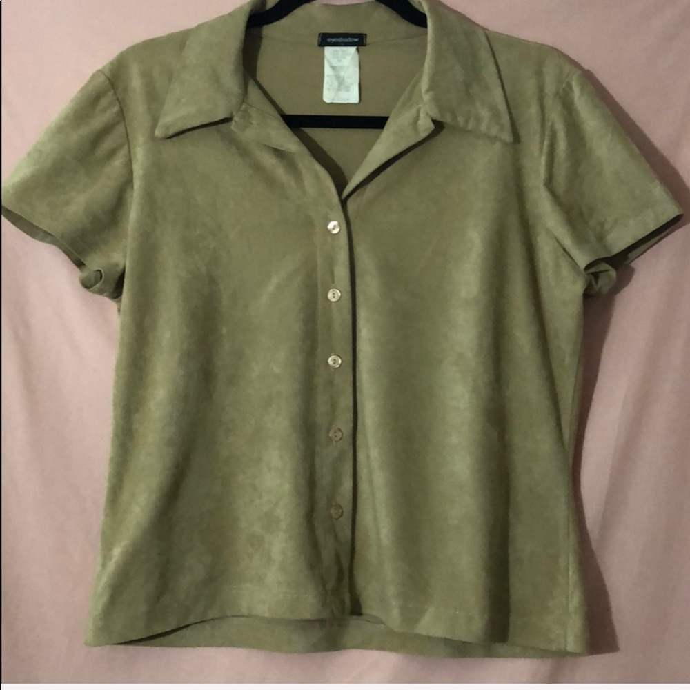 Tan velvet short top